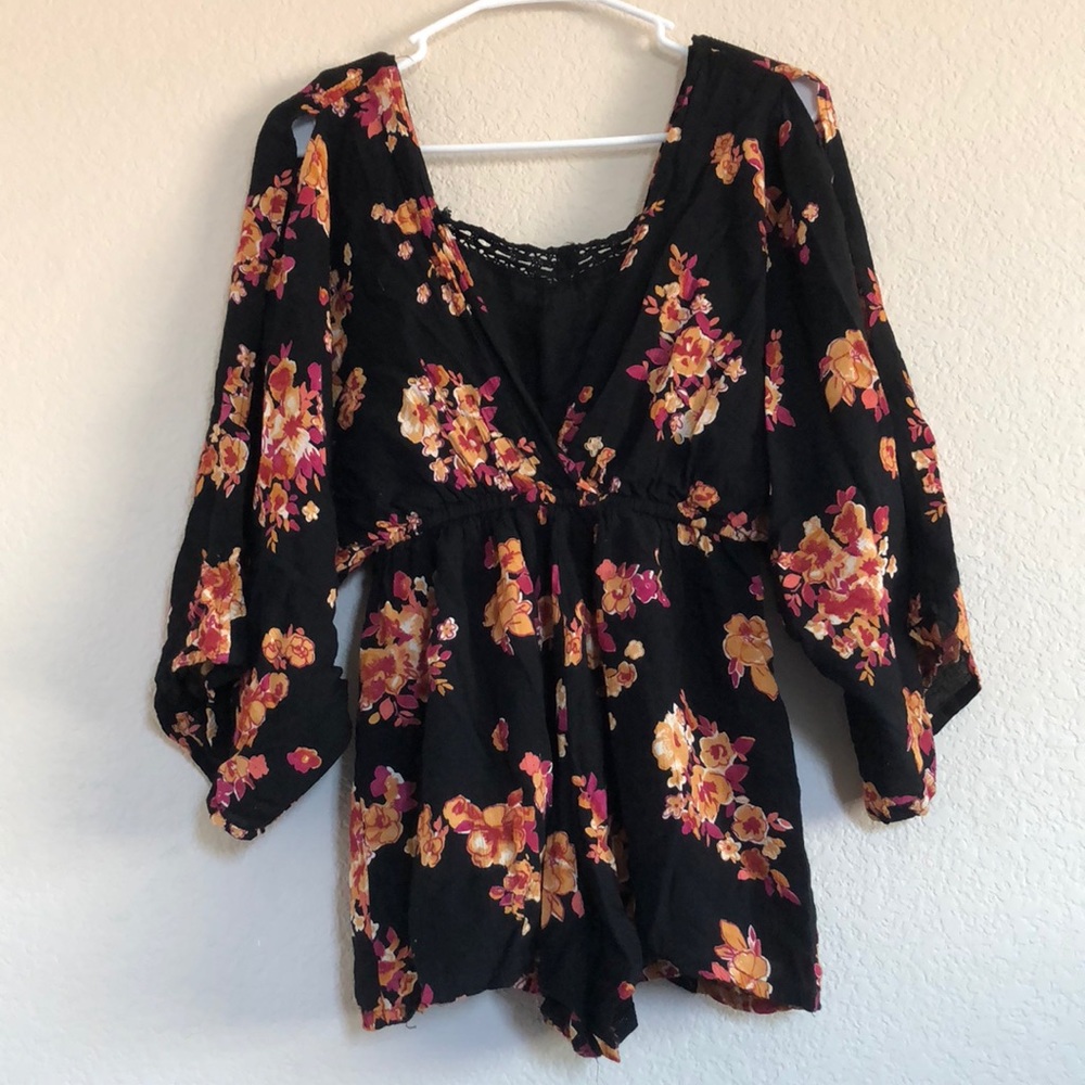 Black Floral Romper (Not Dress)